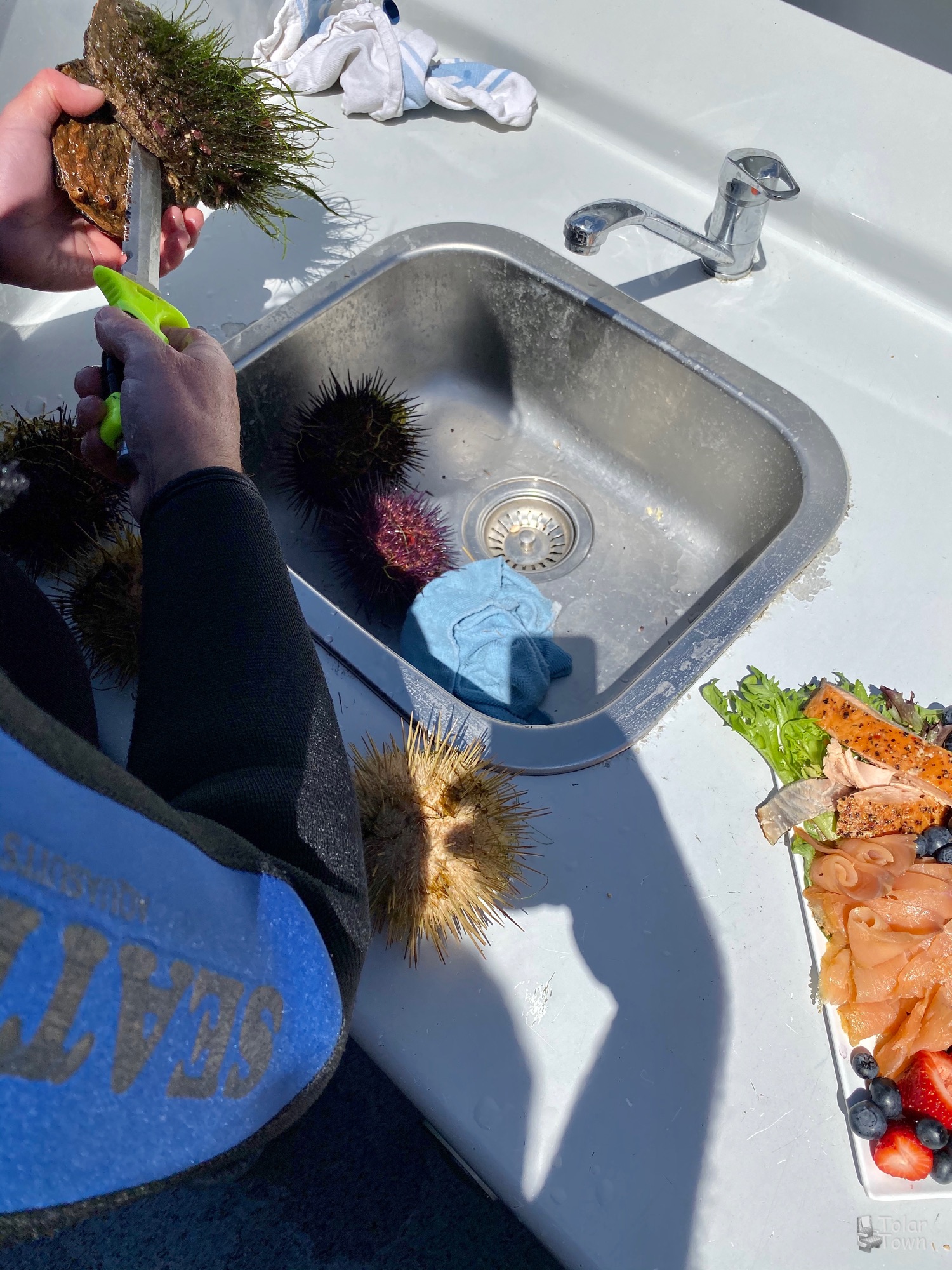 Prep’ing the abalone