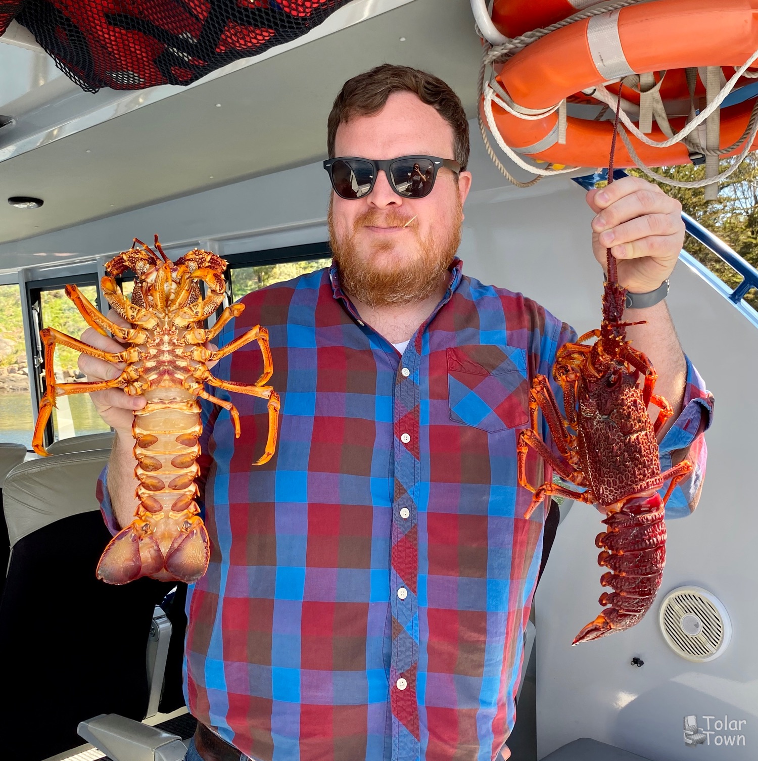 Me holding the rock lobster